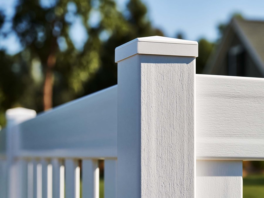The join where a vinyl upright meets the horizontal it slots into